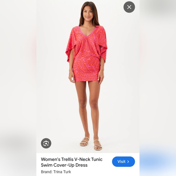 Trina Turk Other - Trina Turk Vibrant Pink Leaf Tunic. Swim Coverup